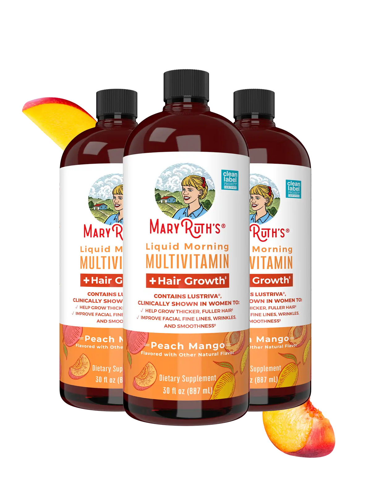 Liquid Morning Multivitamin + Hair Growth (3-Pack)