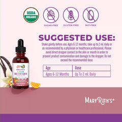 Organic Infant Multivitamin with Iron Liquid Drops