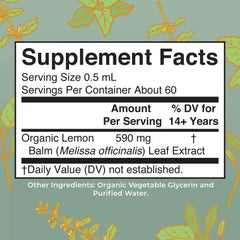 Organic Lemon Balm Leaf Liquid Drops